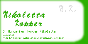 nikoletta kopper business card